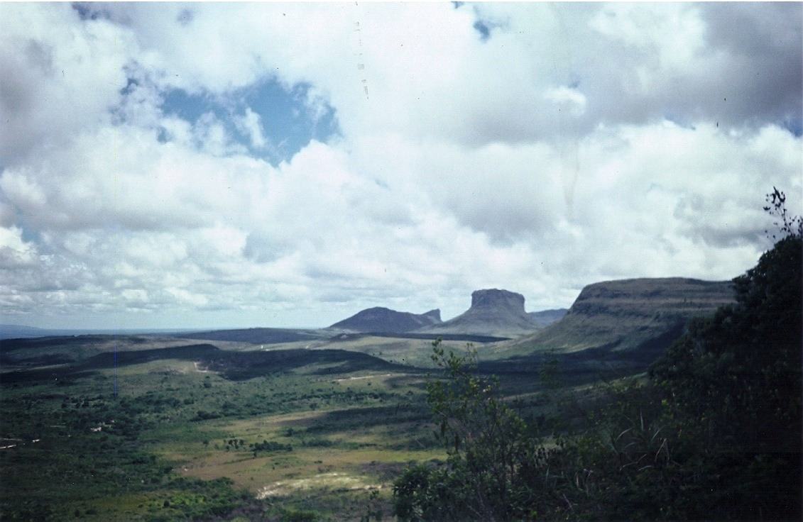 Chapada Diamantina, distant mesas under a cloudy sky